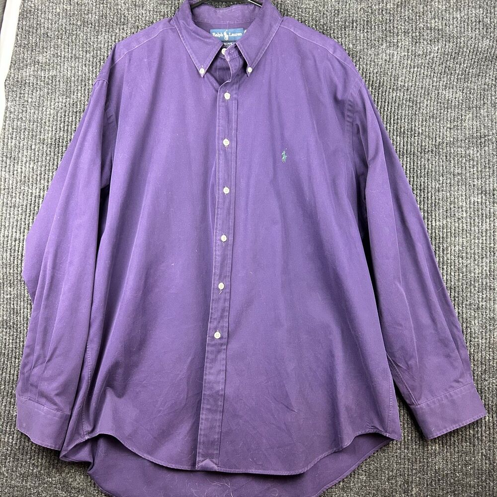 Ralph Lauren Blake 100% Cotton Long Sleeve Shirt Mens Purple Size XL